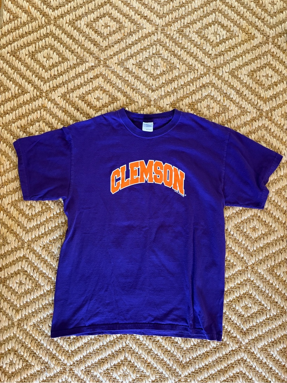 Gildan Purple Clemson Logo Short Sleeve T‑Shirt
